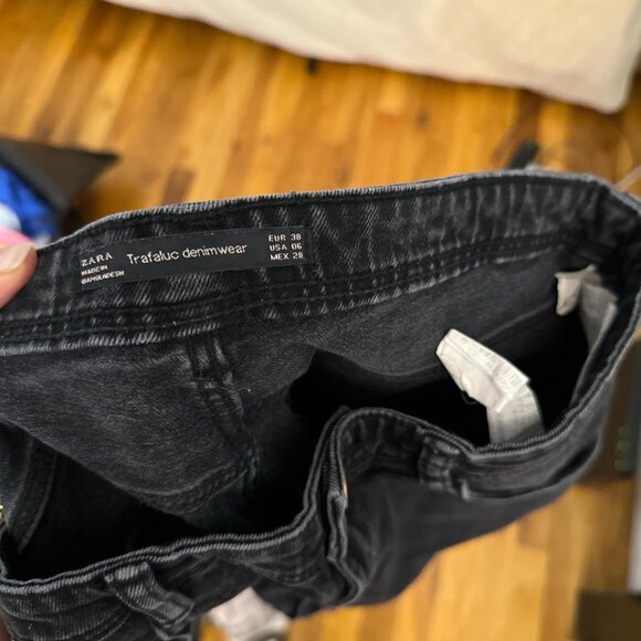 ZARA Black Denim Heart Jeans- - Picture 6 of 6